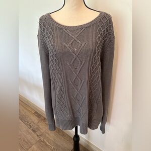 GH Bass Co. Grey Knit Sweater Oversized Long Sleeve SZ XL  Cotton Vintage Unisex